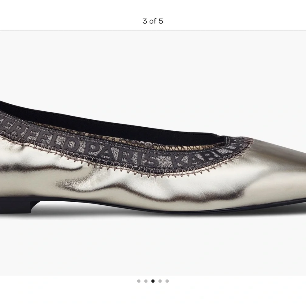 KARL LAGERFELD PARIS
Vinette Ballet Flat (Women) NWT SIZE 7 Silver/Pewter - Picture 5 of 5